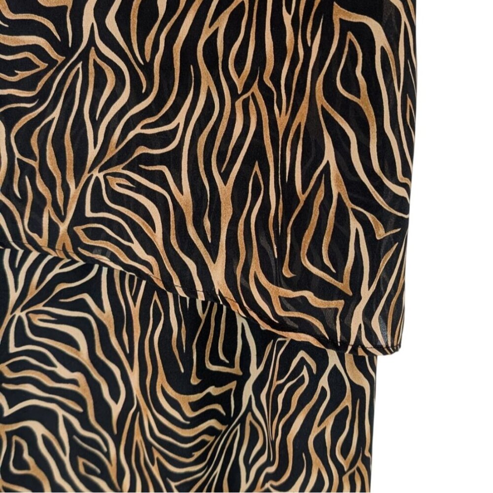 Vintage Zebra Print Sleeveless Maxi Dress Womens Size 14 by MSK Made in USA - Picture 5 of 6